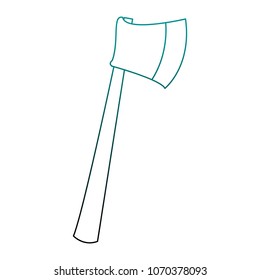 Emergency axe isolated on blue lines