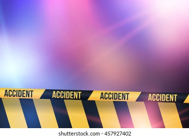 Emergency background template with empty space for your design, vector illustration with police lights