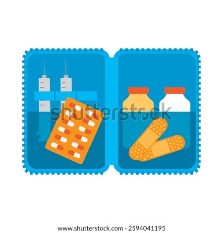 Emergency Bag Open first aid with essential items