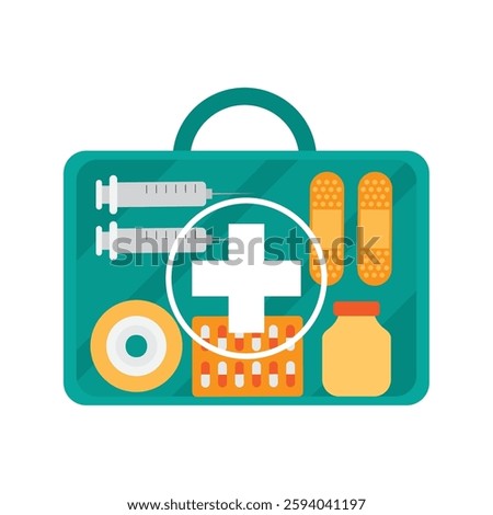 Emergency Bag Open first aid with medical tools