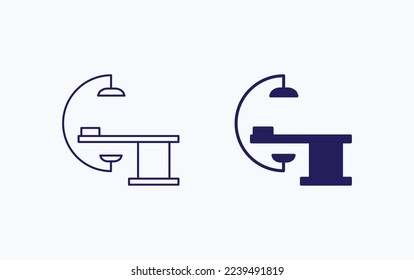 Icono de ilustración de vector de cama de emergencia