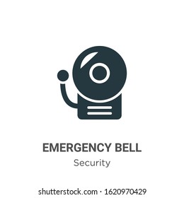 Emergency bell glyph icon vector on white background. Flat vector emergency bell icon symbol sign from modern security collection for mobile concept and web apps design.