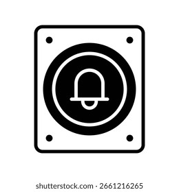 Vetor de Bell de Emergência para Alerta de Segurança Sênior, Ilustração de botão de pânico, sistema de resposta rápida em lares de idosos