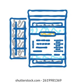 cobertor de emergência ícone doodle ícone esboço vetor. cobertor de emergência sinal de primeiros socorros. ilustração símbolo isolado