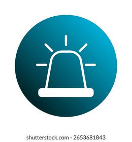 Projeto de ilustração de vetor de ícone de luz azul de emergência para alerta proteção de sinal de perigo segurança primeiros socorros chamada de assistência de ambulância