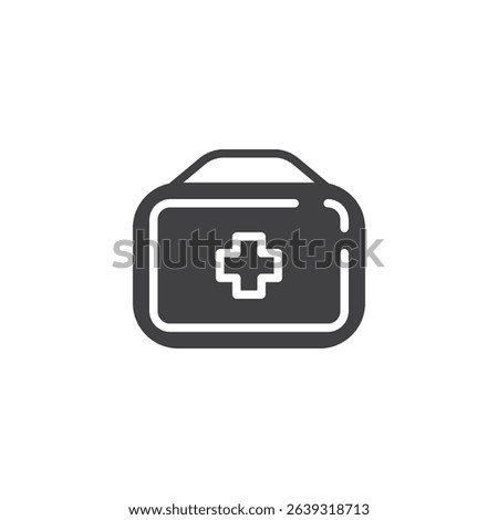 Emergency box with medical cross vector icon. filled flat sign for mobile concept and web design. First Aid Kit glyph icon. Symbol, logo illustration. Vector graphics