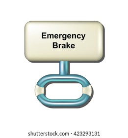 Emergency brake in white and light blue design 