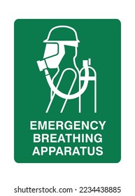 Emergency Breathing Apparatus - Safety Signs - Emergency Information Signs - Breathing, Inhaling, Protection Signs.