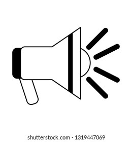 Emergency bullhorn symbol black and white Emergency bullhorn symbol black and white