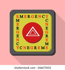 emergency button flat style Icon and illustration