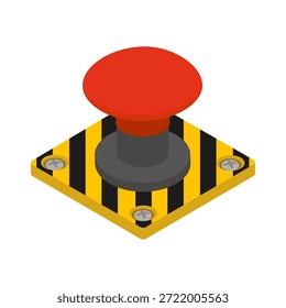 Emergency button - hand drawn isometric vector illustration.