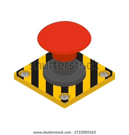 Emergency button - hand drawn isometric vector illustration.