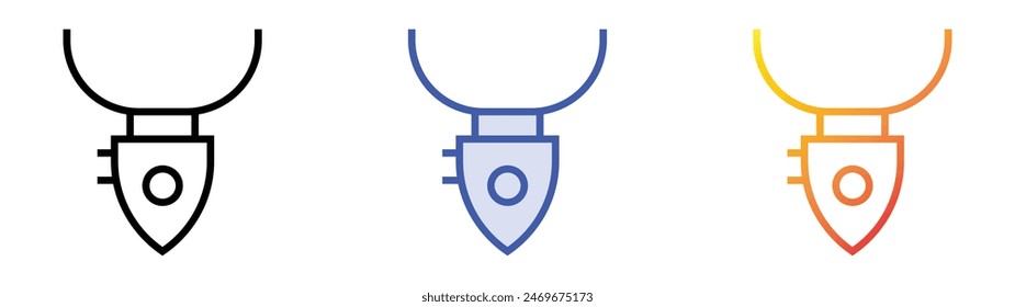 emergency button icon. Linear, Blue Fill and Gradient Style Design Isolated On White Background