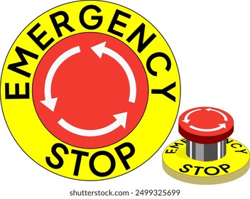 Emergency button illustration isolated on white background