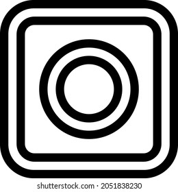 Emergency Button Outline Vector Icon Design
