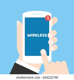 Emergency call 911 concept. Hand holding mobile phone with emergency number on the screen.