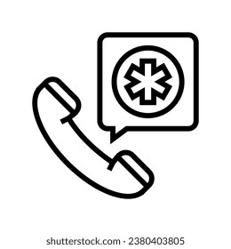 emergency call ambulance line icon vector. emergency call ambulance sign. isolated contour symbol black illustration