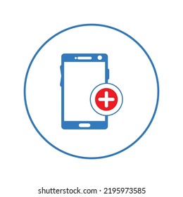 Emergency call ambulance mobile icon | Circle version icon |