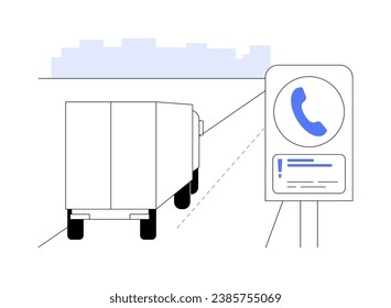 Emergency call box abstract concept vector illustration. Emergency telephone standing near highway, help for personal transport owners, car services, support call box abstract metaphor.