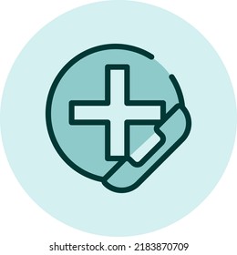 Centro de llamadas de emergencia, ilustración, vector sobre fondo blanco.