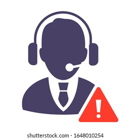 Emergency Call Center vector icon. Style is bicolor flat circled symbol, white background. PDF 10
