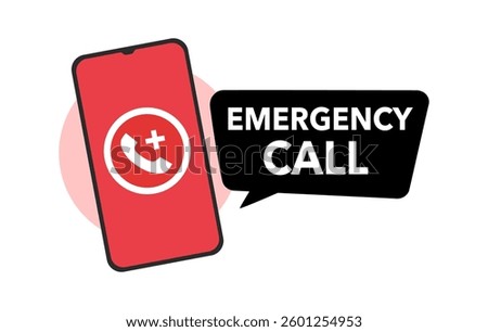 Emergency call concept in flat design. Emergency hotline. 911 calling. Hotline concept