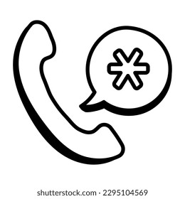 An emergency call in doodle design 