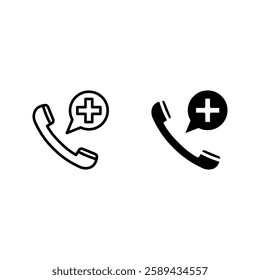 Emergency call filled icon set color editable