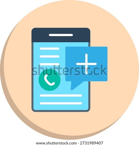 Emergency Call Flat Circle Style Icon
