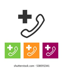 Emergency call flat icon.