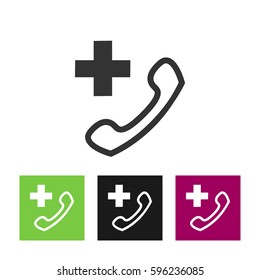 Emergency call flat icon.