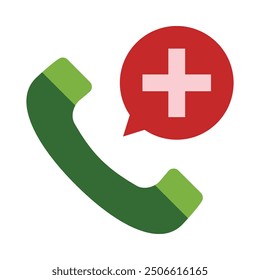 Emergency Call Flat Icon Design For Personal nad Commercial Use