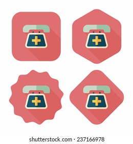 emergency call flat icon with long shadow,eps10
