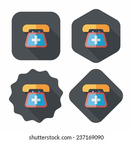 emergency call flat icon with long shadow,eps10