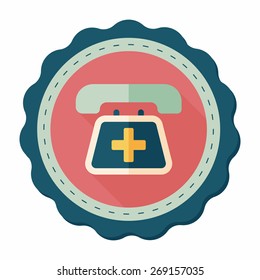 emergency call flat icon with long shadow,eps10