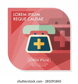 emergency call flat icon with long shadow,eps10