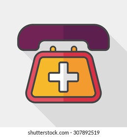 emergency call flat icon with long shadow,eps10
