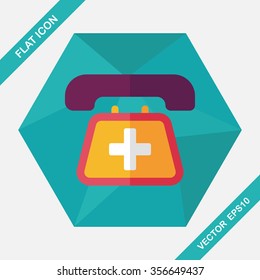emergency call flat icon with long shadow,eps10