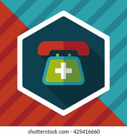 emergency call flat icon with long shadow,eps10