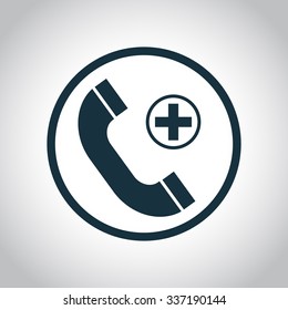 Emergency call flat icon on a white background