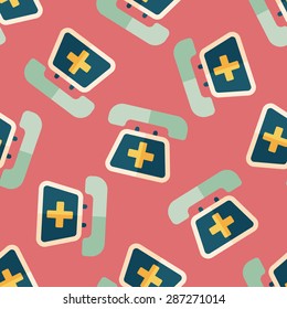 emergency call flat icon,eps10 seamless pattern background