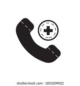 emergency call, flat solid health icon 