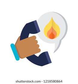 Emergency call flat vector icon.