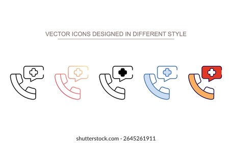 Emergency call icon design with white background stock illustration