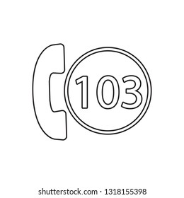 emergency call icon. Element of fire guard for mobile concept and web apps icon. Outline, thin line icon for website design and development, app development