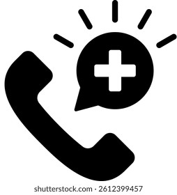 Emergency Call Icon Glyph Vector Illustration