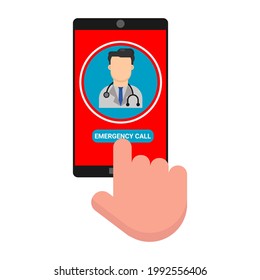 emergency call icon illustration vector graphic