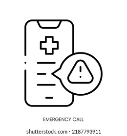 emergency call icon. Linear style sign isolated on white background. Vector illustration