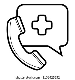 Emergency call icon, medicine and healthcare, medical support