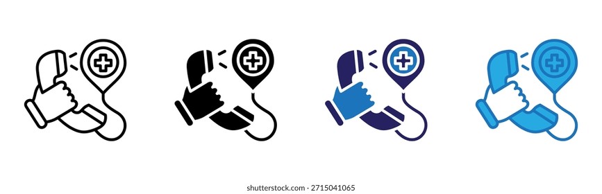 Icono de llamada de emergencia Multi Style Ilustración vectorial